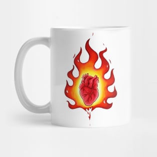 heart on fire Mug